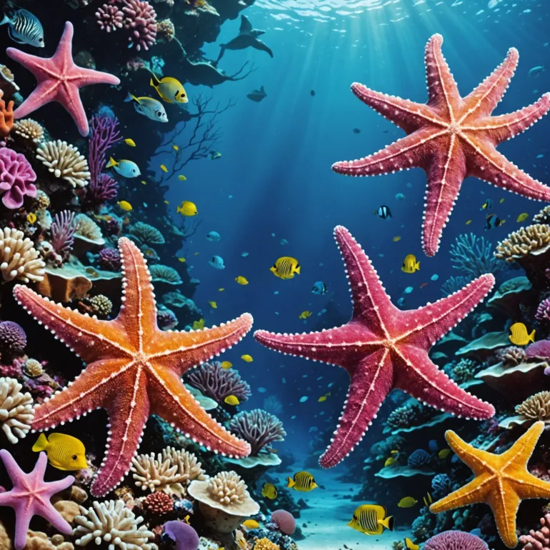 Самые красивые морские звёзды: Голубая и розовая