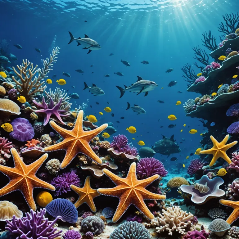 Погружение в мир самых красивых морских звёзд: Пурпурная и голубая