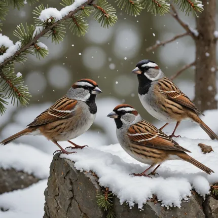 Самые красивые воробьи: Снежный и каменный — знакомство с природными шедеврами