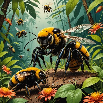 Самые ядовитые насекомые мира: Шмель-убийца и оса-тарантул