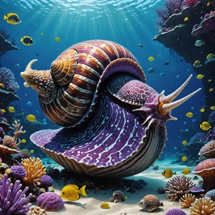 Самые большие морские улитки: удивительный мир Сиреневого трубача