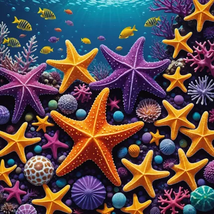 Погружение в мир самых красивых морских звёзд: От фиолетовой до коронной