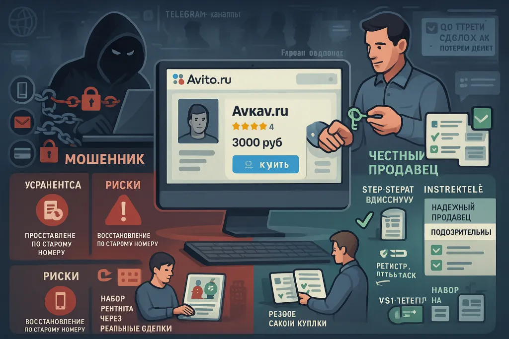 Безопасная покупка, аренда и регистрация аккаунта Avito: важные нюансы и риски при выборе профиля