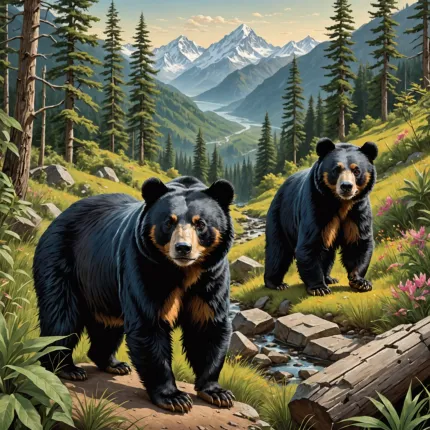 Самые редкие медведи: Очковый и гималайский — загадки дикой природы